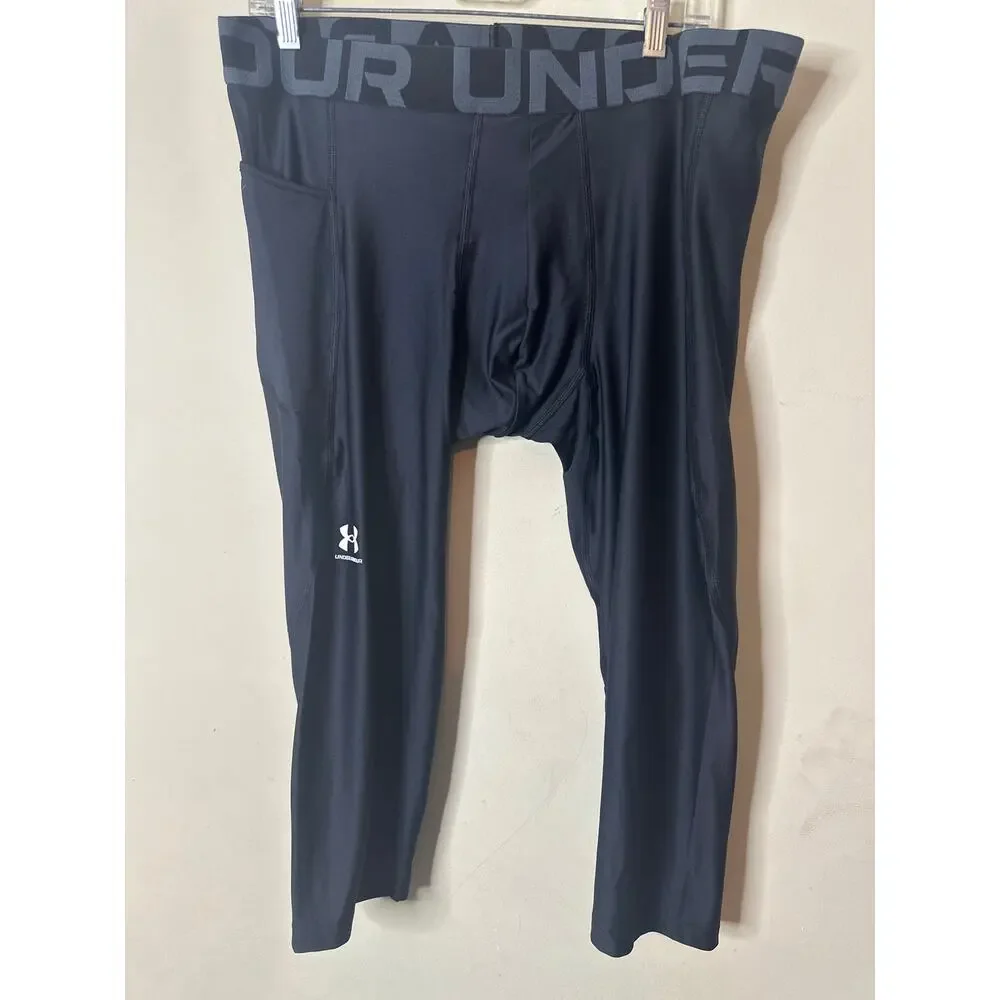 Under Armour Men's Heatgear 3/4 Leggings in Black, size XXL o - Picture 1 of 4